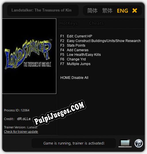 Entrenador liberado a Landstalker: The Treasures of King Nole [v1.0.6]