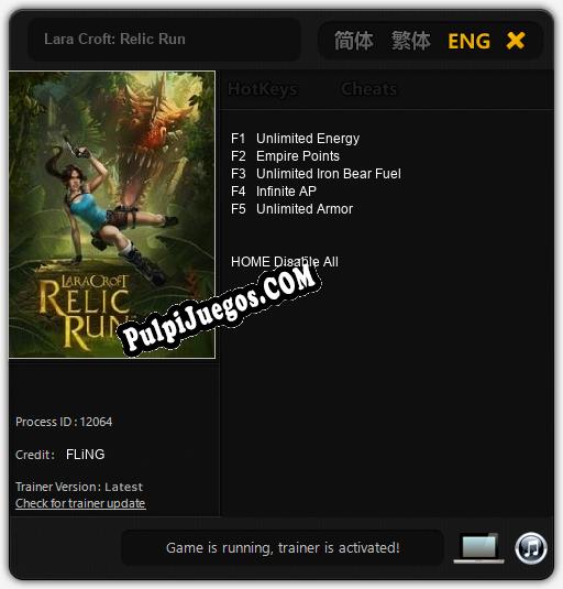 Lara Croft: Relic Run: Treinador (V1.0.81)