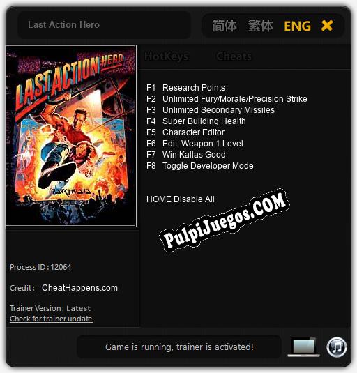 Last Action Hero: Treinador (V1.0.55)