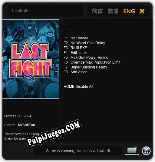 Lastfight: Cheats, Trainer +8 [MrAntiFan]