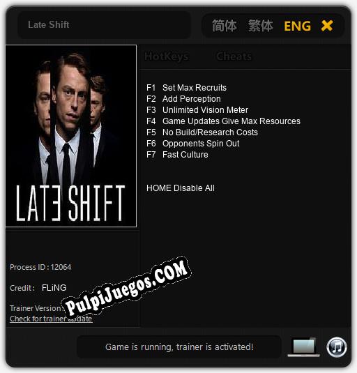 Late Shift: Treinador (V1.0.84)