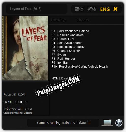 Layers of Fear (2016): Cheats, Trainer +10 [dR.oLLe]