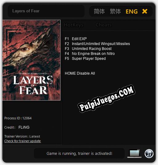 Layers of Fear: Trainer +5 [v1.7]