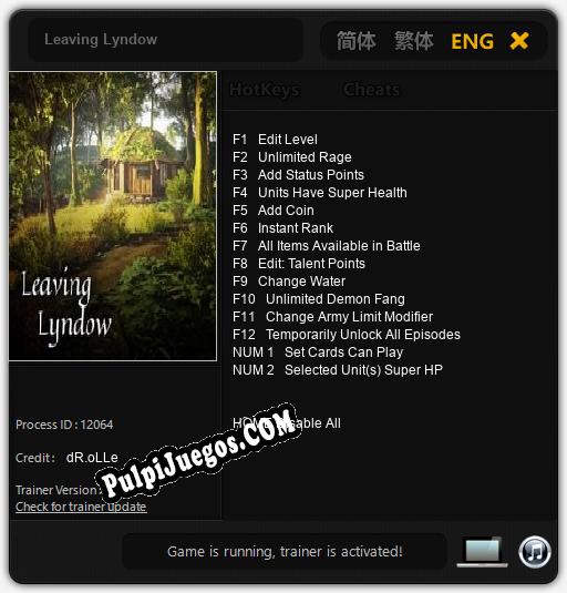 Leaving Lyndow: Treinador (V1.0.74)