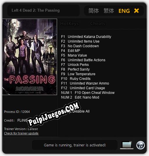 Left 4 Dead 2: The Passing: Cheats, Trainer +14 [FLiNG]