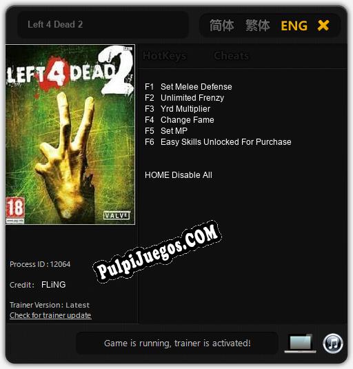 Entrenador liberado a Left 4 Dead 2 [v1.0.2]