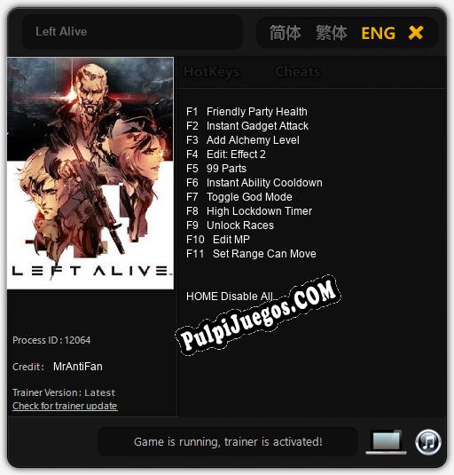 Left Alive: Trainer +11 [v1.5]