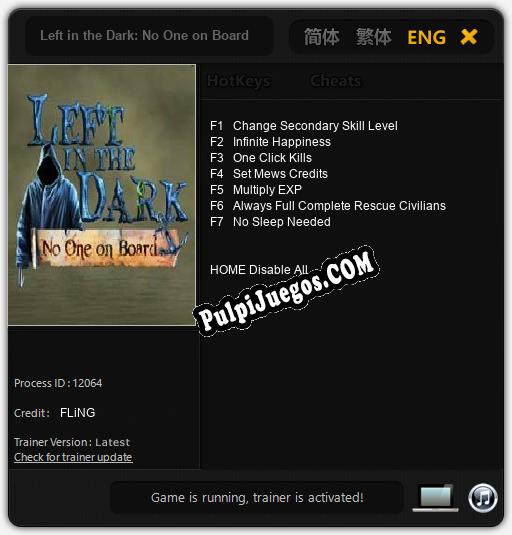 Entrenador liberado a Left in the Dark: No One on Board [v1.0.3]