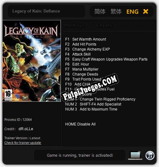 Legacy of Kain: Defiance: Treinador (V1.0.81)