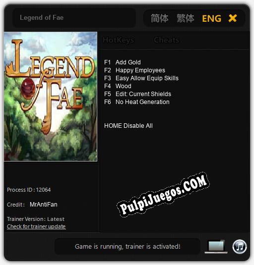 Legend of Fae: Trainer +6 [v1.7]