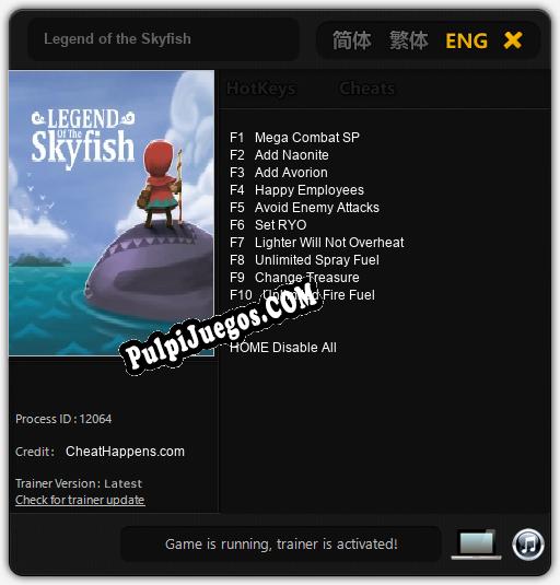 Entrenador liberado a Legend of the Skyfish [v1.0.2]