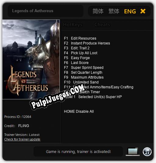 Legends of Aethereus: Cheats, Trainer +13 [FLiNG]