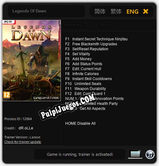 Legends Of Dawn: Cheats, Trainer +15 [dR.oLLe]