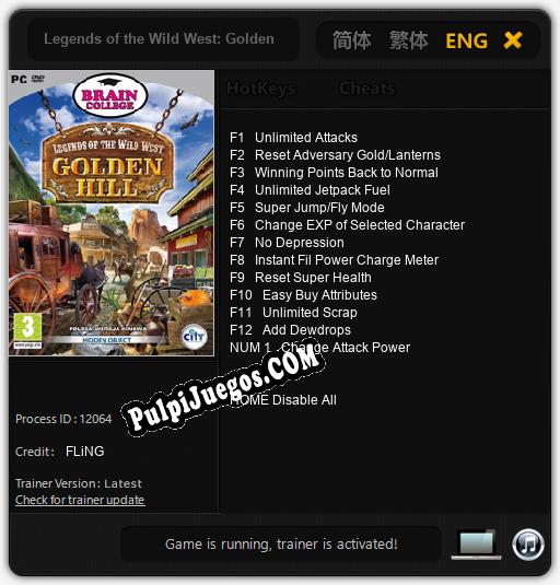 Entrenador liberado a Legends of the Wild West: Golden Hill [v1.0.5]