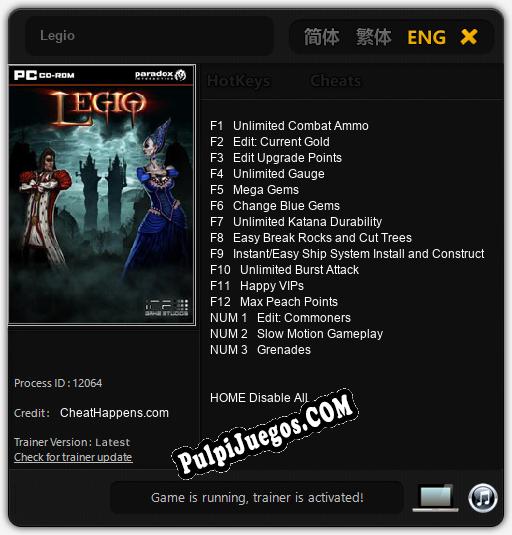 Legio: Trainer +15 [v1.2]