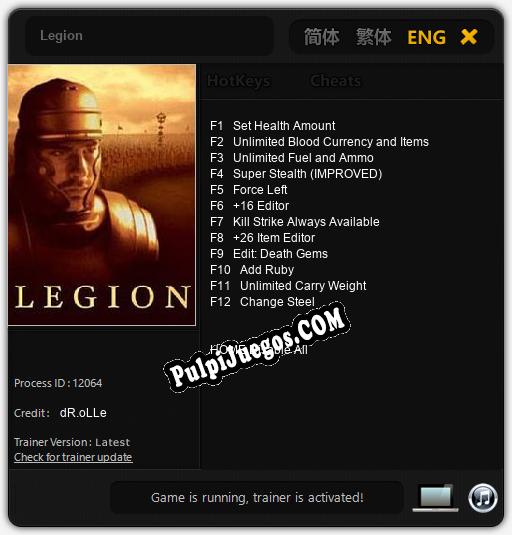 Legion: Trainer +12 [v1.7]