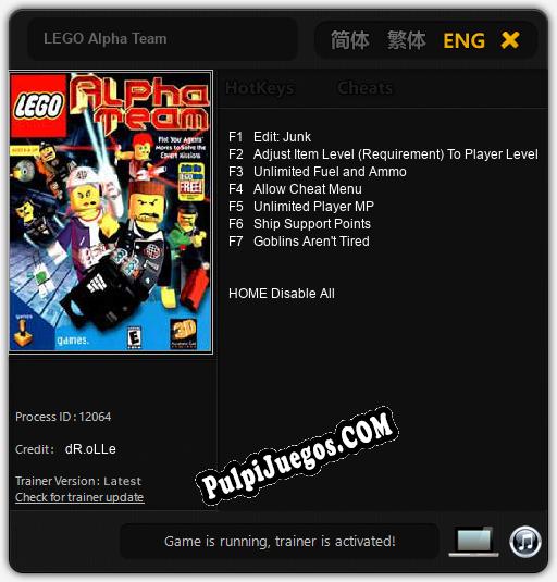 LEGO Alpha Team: Cheats, Trainer +7 [dR.oLLe]