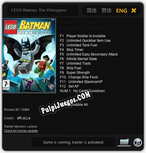 Entrenador liberado a LEGO Batman: The Videogame [v1.0.9]