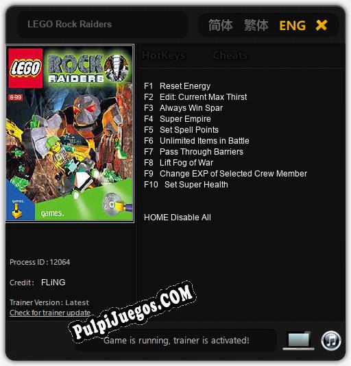 LEGO Rock Raiders: Cheats, Trainer +10 [FLiNG]