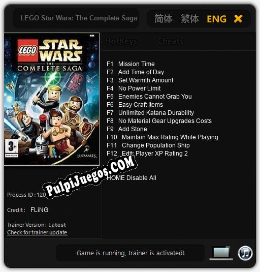 LEGO Star Wars: The Complete Saga: Treinador (V1.0.88)