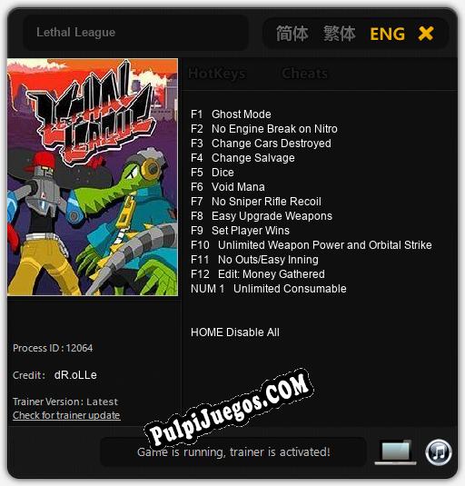 Lethal League: Trainer +13 [v1.3]