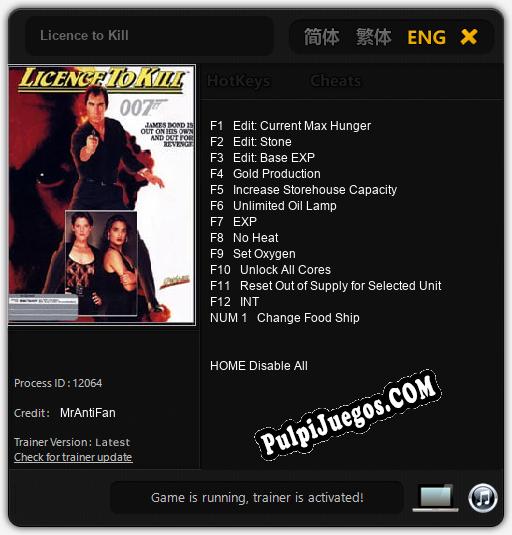 Entrenador liberado a Licence to Kill [v1.0.9]