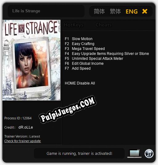 Entrenador liberado a Life is Strange [v1.0.5]