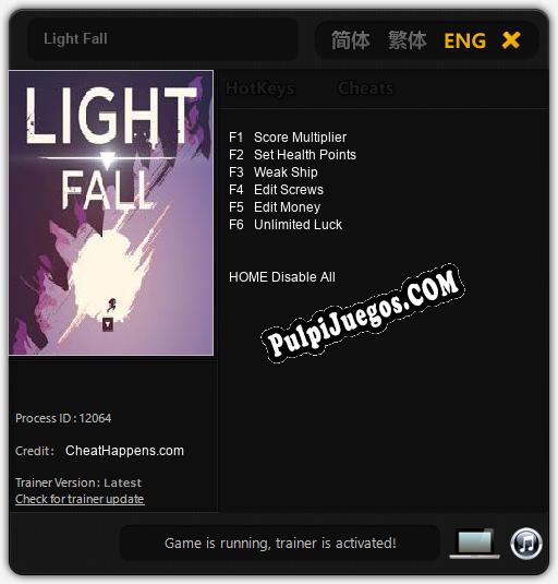 Light Fall: Trainer +6 [v1.3]