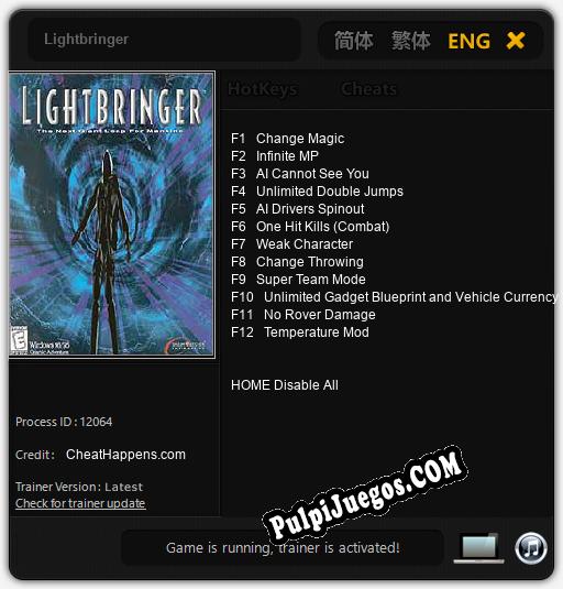 Entrenador liberado a Lightbringer [v1.0.5]