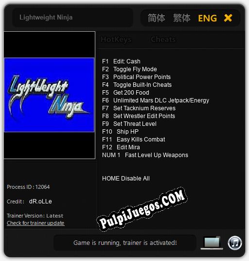 Lightweight Ninja: Cheats, Trainer +13 [dR.oLLe]