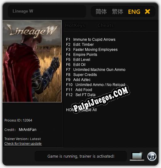 Entrenador liberado a Lineage W [v1.0.3]