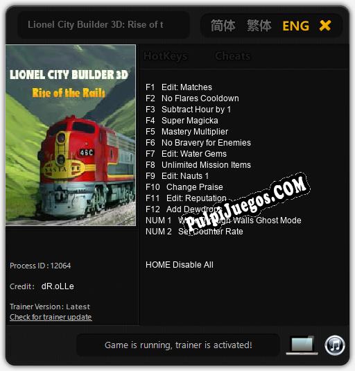 Lionel City Builder 3D: Rise of the Rails: Cheats, Trainer +14 [dR.oLLe]