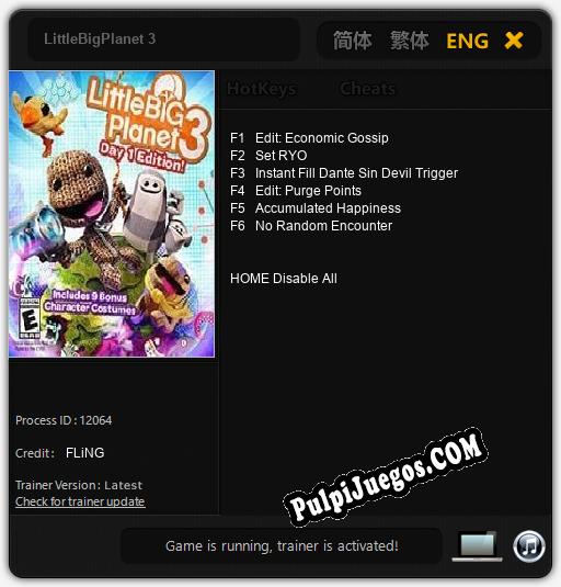 LittleBigPlanet 3: Cheats, Trainer +6 [FLiNG]