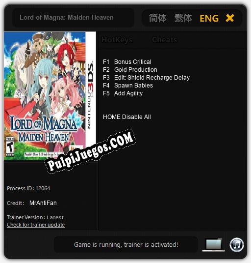 Lord of Magna: Maiden Heaven: Cheats, Trainer +5 [MrAntiFan]