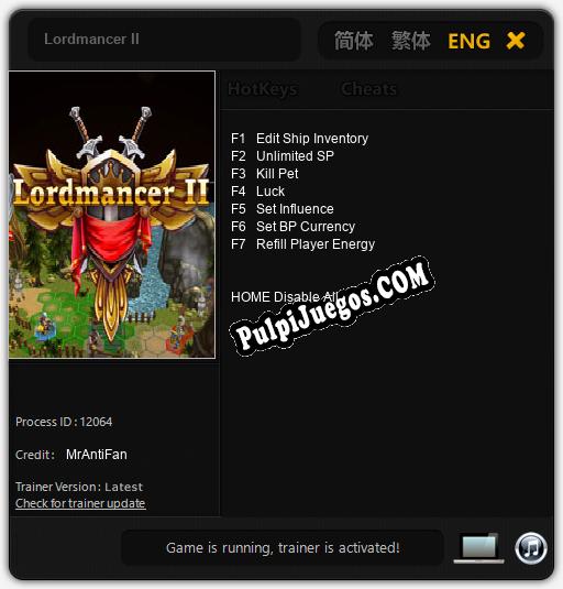 Lordmancer II: Cheats, Trainer +7 [MrAntiFan]