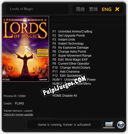 Lords of Magic: Treinador (V1.0.72)