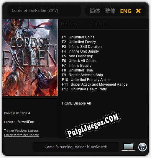 Entrenador liberado a Lords of the Fallen (2017) [v1.0.5]