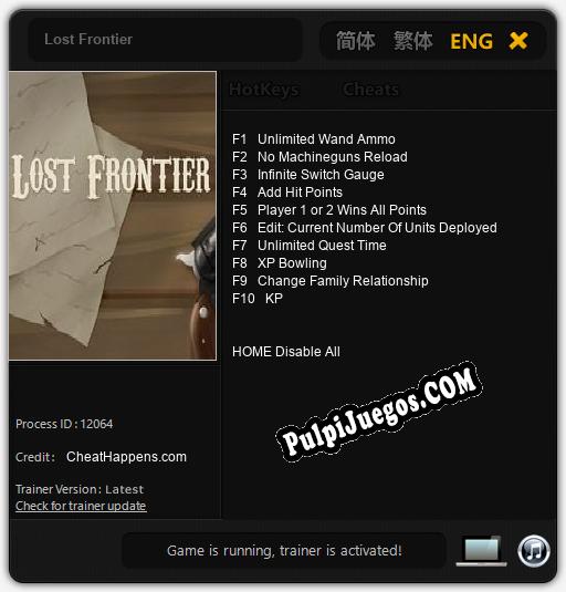 Lost Frontier: Trainer +10 [v1.2]