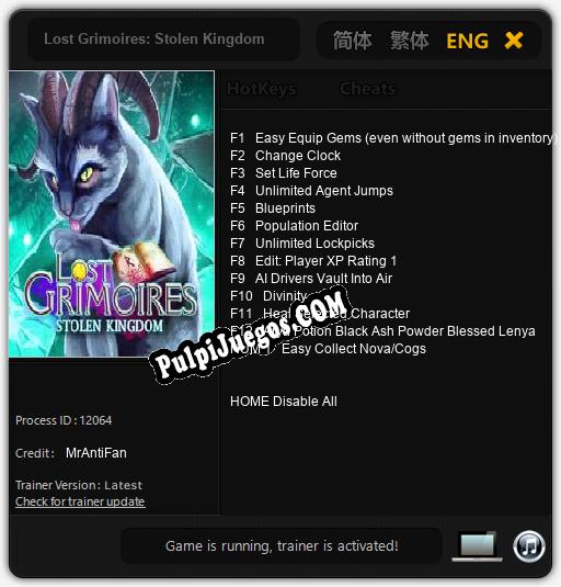 Lost Grimoires: Stolen Kingdom: Treinador (V1.0.96)