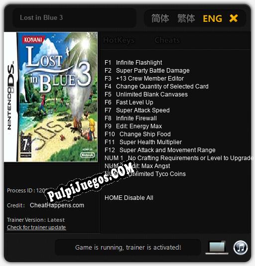 Lost in Blue 3: Cheats, Trainer +15 [CheatHappens.com]