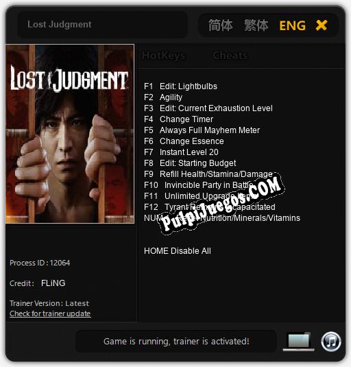 Lost Judgment: Cheats, Trainer +13 [FLiNG]