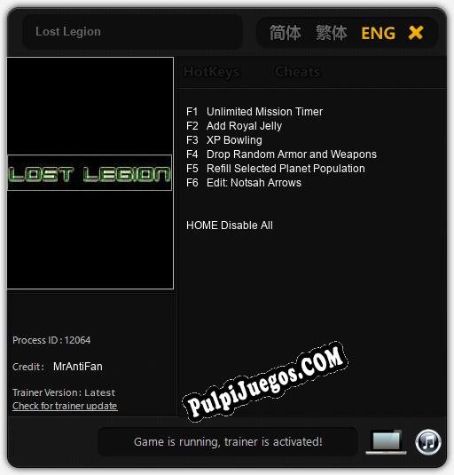 Entrenador liberado a Lost Legion [v1.0.7]