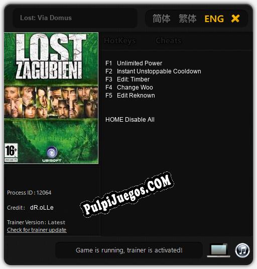 Entrenador liberado a Lost: Via Domus [v1.0.6]