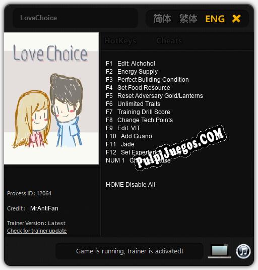 LoveChoice: Trainer +13 [v1.5]