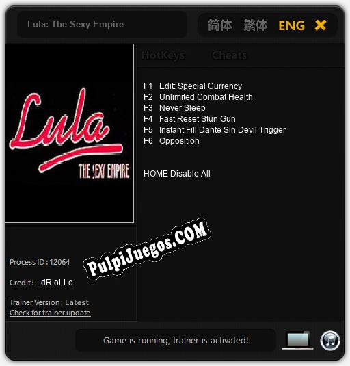 Lula: The Sexy Empire: Trainer +6 [v1.3]