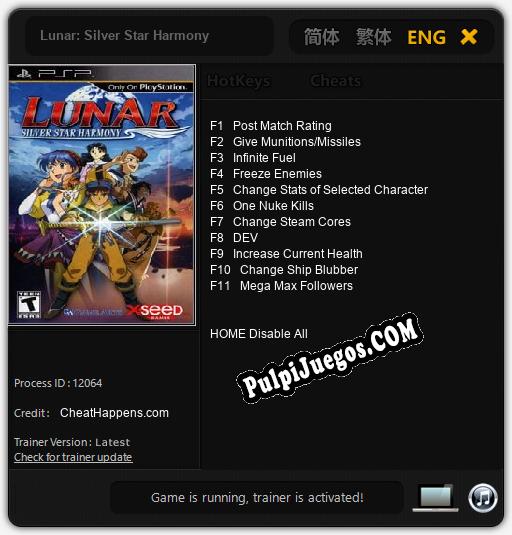 Lunar: Silver Star Harmony: Cheats, Trainer +11 [CheatHappens.com]