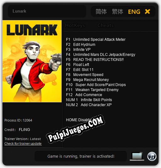 Entrenador liberado a Lunark [v1.0.7]