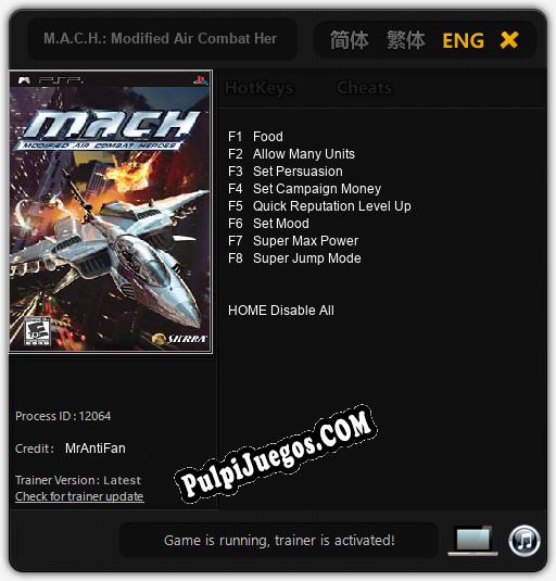 Entrenador liberado a M.A.C.H.: Modified Air Combat Heroes [v1.0.8]