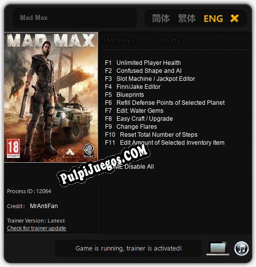 Mad Max: Cheats, Trainer +11 [MrAntiFan]