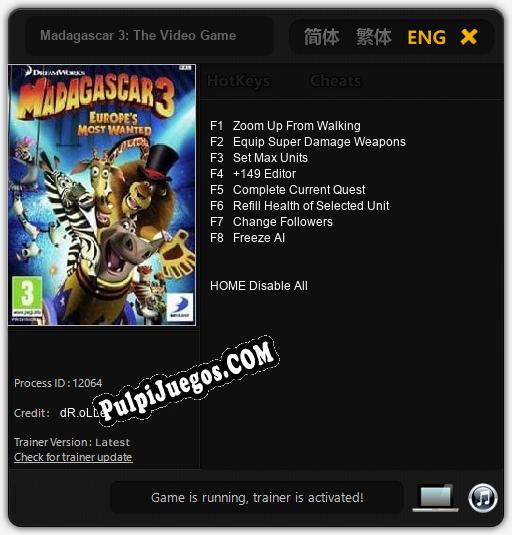 Madagascar 3: The Video Game: Cheats, Trainer +8 [dR.oLLe]